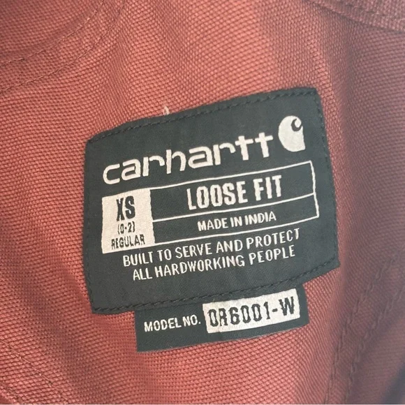 Carhartt NWT Women’s XS Rugged Flex Loose Fit Canvas Bib Overalls Maroon *NOTE - Picture 10 of 13